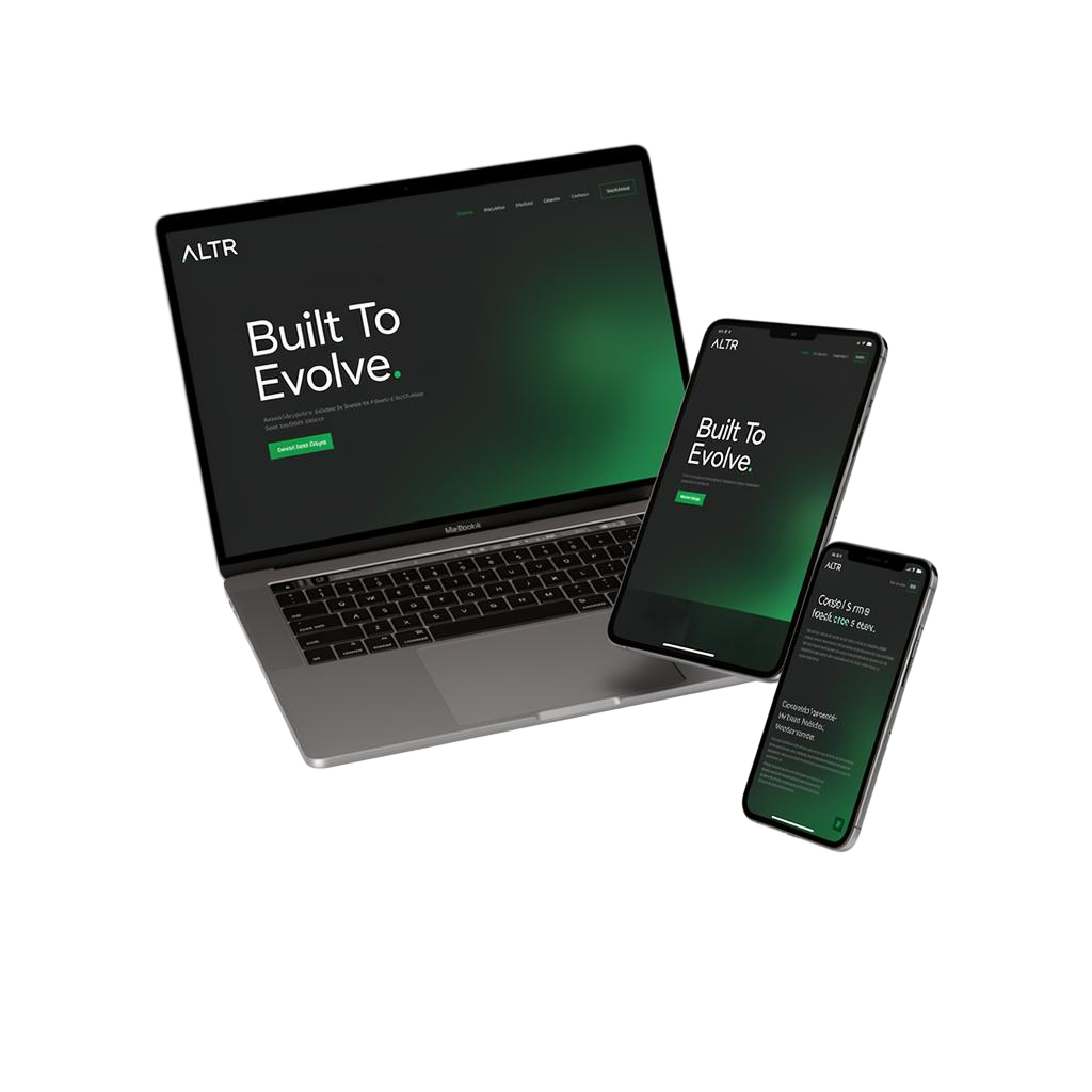 Devices showing the ALTR website design
